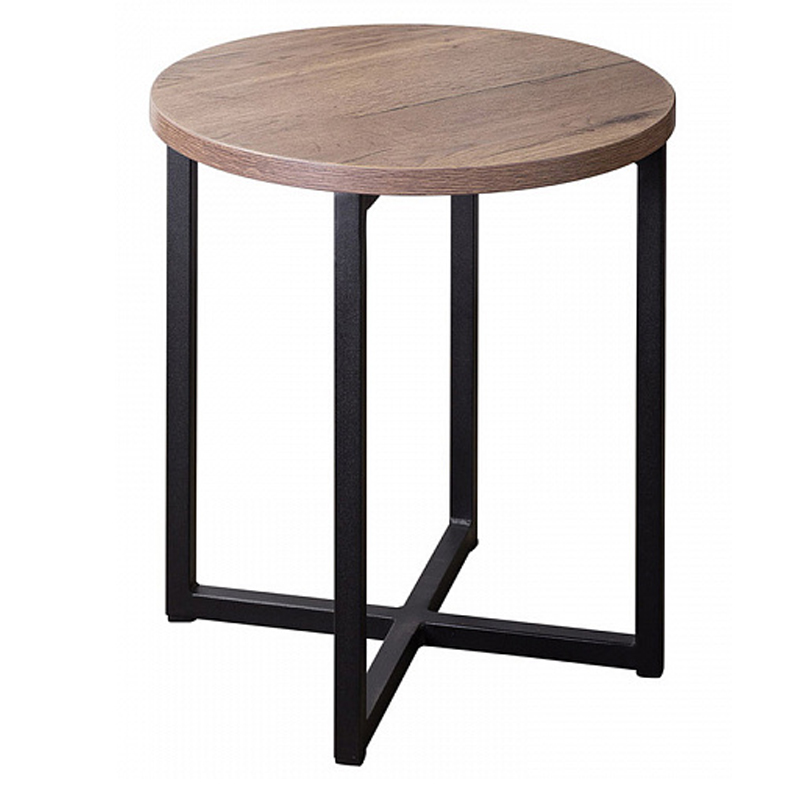 Приставной стол Industrial Oak Heidi Side Table Черный Дерево Табак Приставной стол Industrial Oak Heidi Side Table Черный Дерево Табак в Костроме | Loft Concept