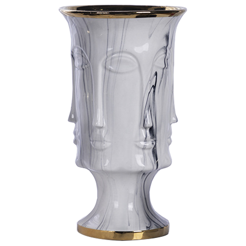 Ваза DORA MAAR URN Grey Marble Vase Глянцевое золото Белый Мрамор Bianco Ваза DORA MAAR URN Grey Marble Vase Глянцевое золото Белый Мрамор Bianco в Костроме | Loft Concept