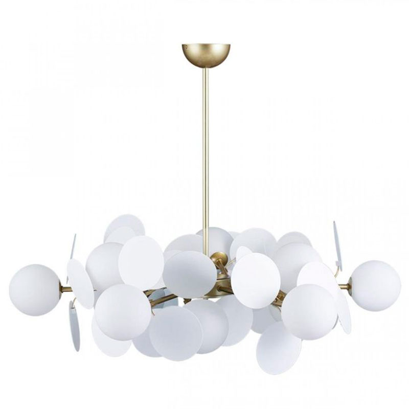 Люстра MATISSE Chandelier White 12 ламп Белый Золотой Люстра MATISSE Chandelier White 12 ламп Белый Золотой в Костроме | Loft Concept
