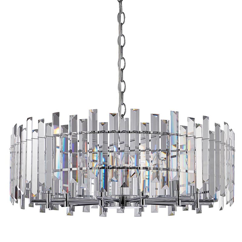 Люстра Langley Chandelier chrome 80 Хром Прозрачный Люстра Langley Chandelier chrome 80 Хром Прозрачный в Костроме | Loft Concept