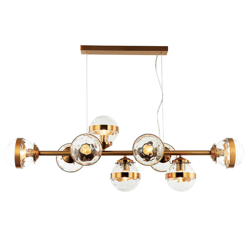Люстра Greyson Chandelier 9 lamp Глянцевое золото Прозрачный Люстра Greyson Chandelier 9 lamp Глянцевое золото Прозрачный в Костроме | Loft Concept
