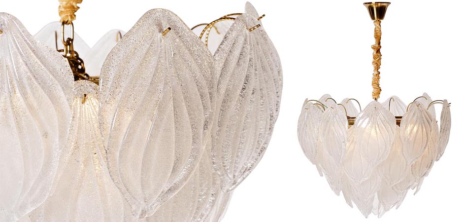 Люстра Textured Glass Chandelier Petal 8 Люстра Textured Glass Chandelier Petal 8 - Loft-Concept в Костроме