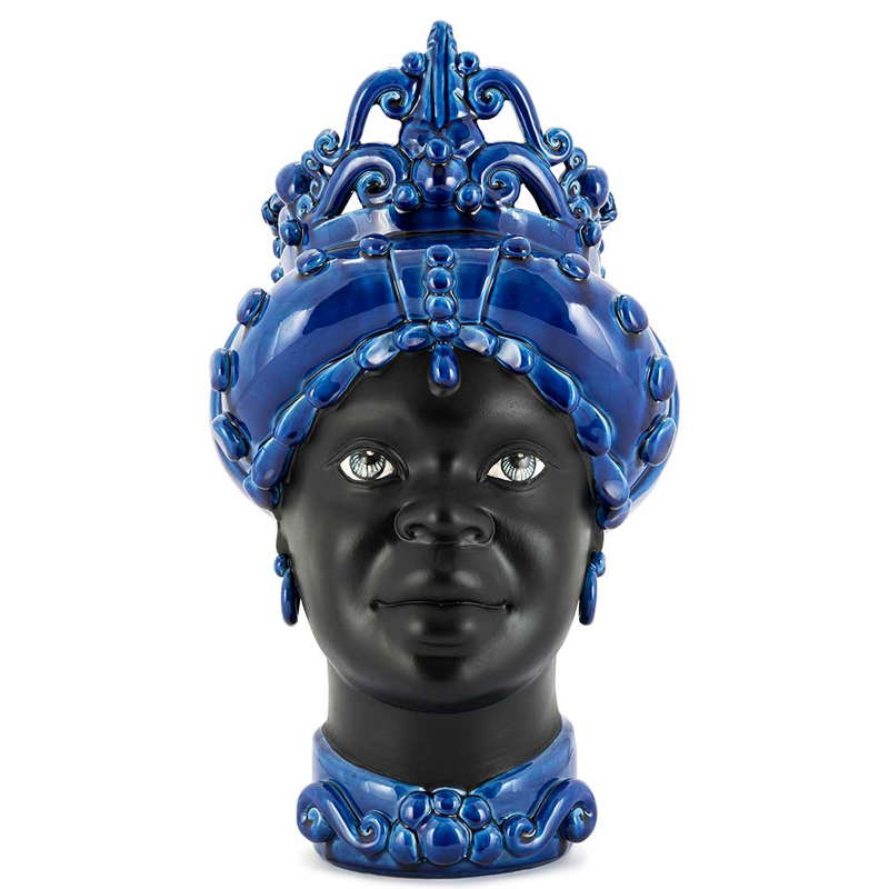 Ваза VASE MORO LADY MED. MAT Blue Черный Синий Ваза VASE MORO LADY MED. MAT Blue Черный Синий в Костроме | Loft Concept