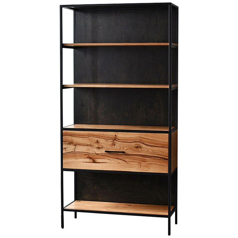 Стеллаж Terrel Industrial Metal Rust Rack Черный Коричневый Стеллаж Terrel Industrial Metal Rust Rack Черный Коричневый в Костроме | Loft Concept