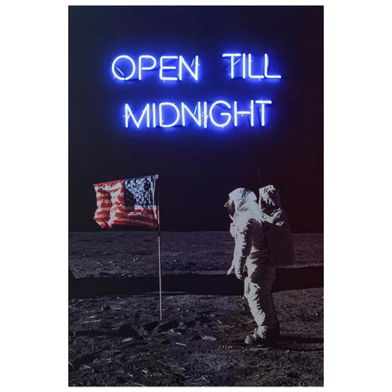 Дизайнерский Постер Неоновый светящийся Moon Landing Мульти Дизайнерский Постер Неоновый светящийся Moon Landing Мульти в Костроме | Loft Concept