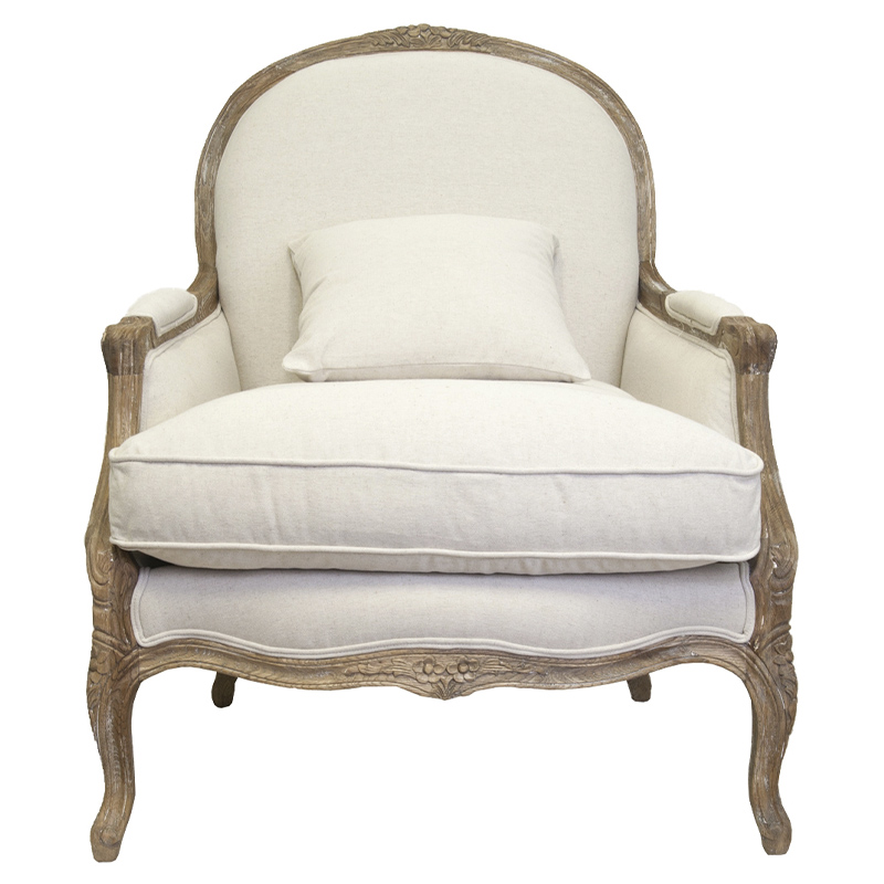 Кресло Ava Classical Armchair beige flax Бежевый Коричневый Кресло Ava Classical Armchair beige flax Бежевый Коричневый в Костроме | Loft Concept