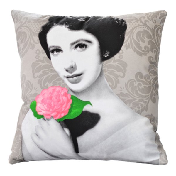 Декоративная подушка Elizabeth Taylor Розовый Серый Мульти Декоративная подушка Elizabeth Taylor Розовый Серый Мульти в Костроме | Loft Concept