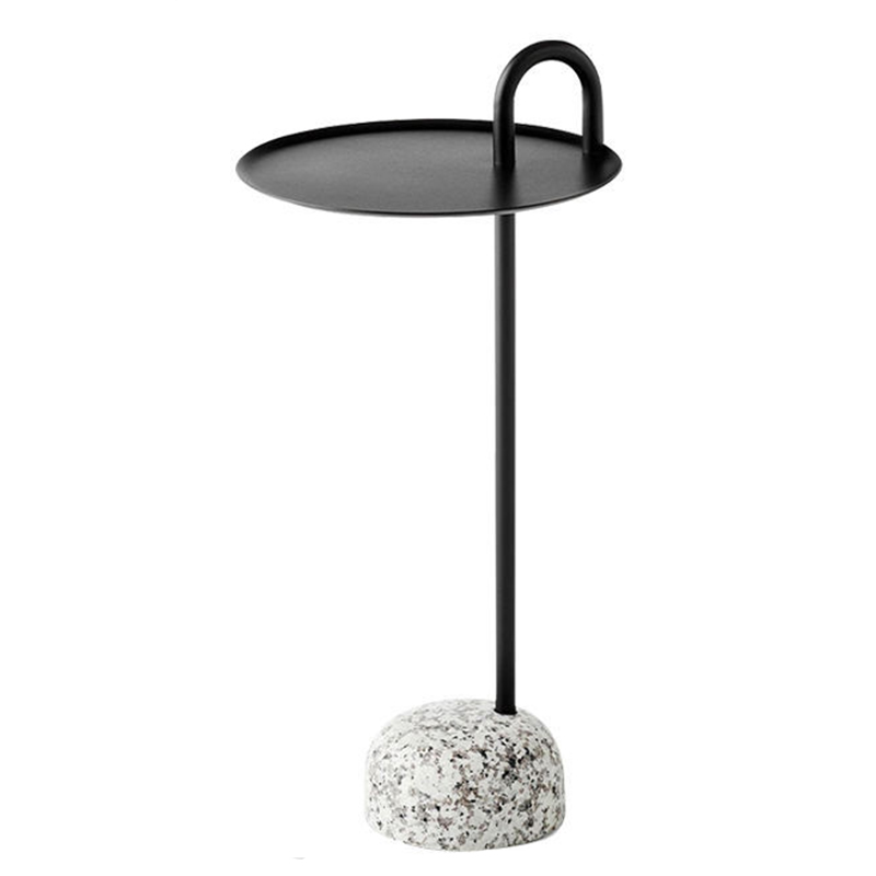Черный Приставной Стол с основанием Терраццо Franz Side Table Black Черный Черный Приставной Стол с основанием Терраццо Franz Side Table Black Черный в Костроме | Loft Concept