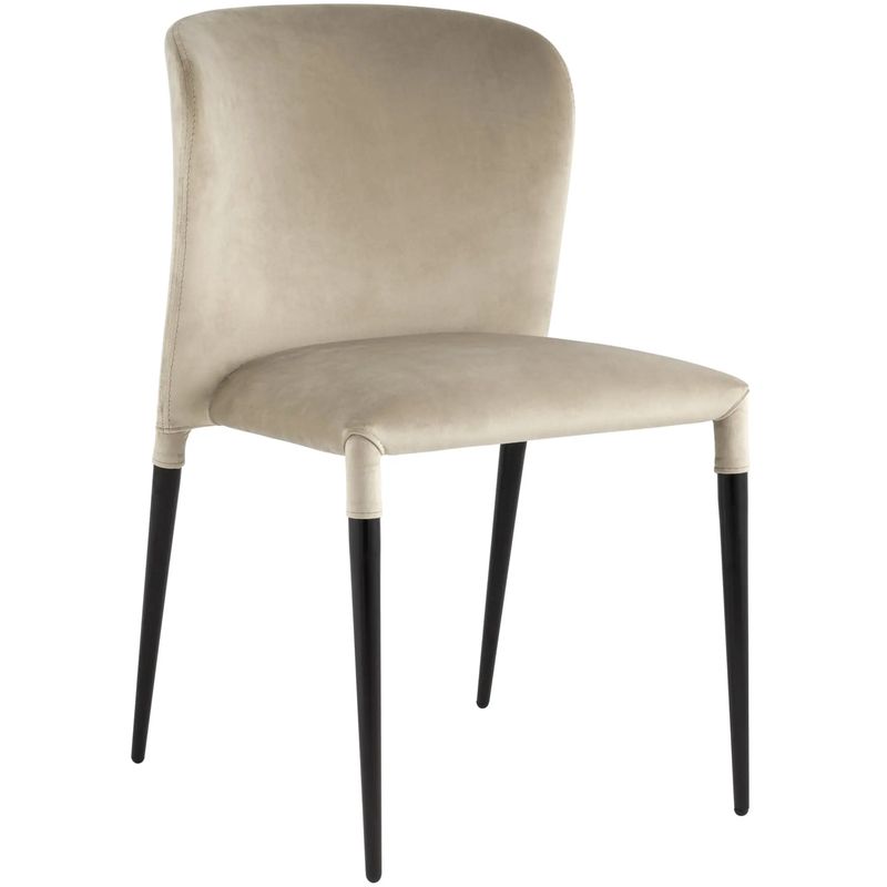 Стул Lori Chair Бежевый Велюр Бежевый Черный Стул Lori Chair Бежевый Велюр Бежевый Черный в Костроме | Loft Concept
