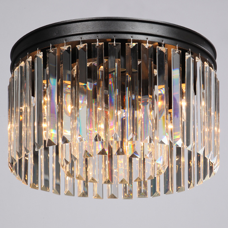 Потолочный светильник ODEON CLEAR GLASS Prism Round 2-TIER 40 см Черный Потолочный светильник ODEON CLEAR GLASS Prism Round 2-TIER 40 см Черный в Костроме | Loft Concept
