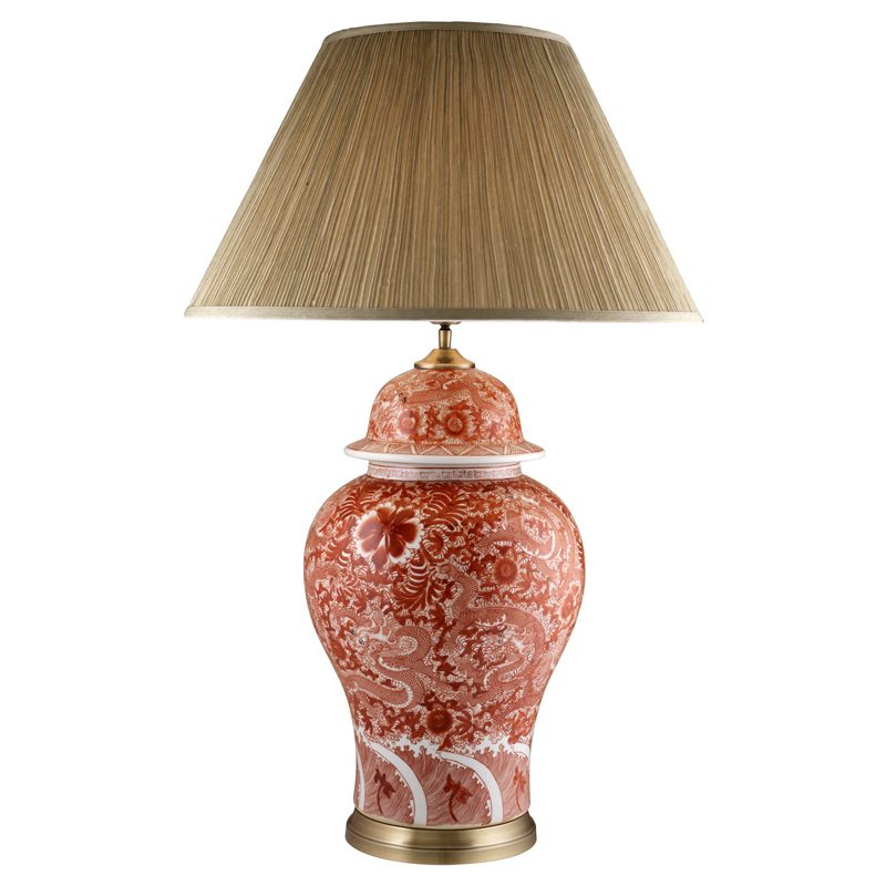 Настольная лампа Eichholtz Table Lamp Palmarito Белый Красный Бежевый Настольная лампа Eichholtz Table Lamp Palmarito Белый Красный Бежевый в Костроме | Loft Concept