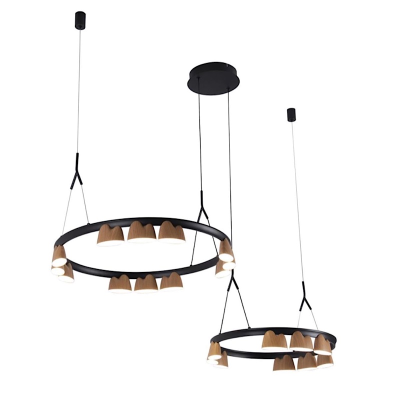 Люстра Wooden Eco Light Черный матовый Люстра Wooden Eco Light Черный матовый в Костроме | Loft Concept
