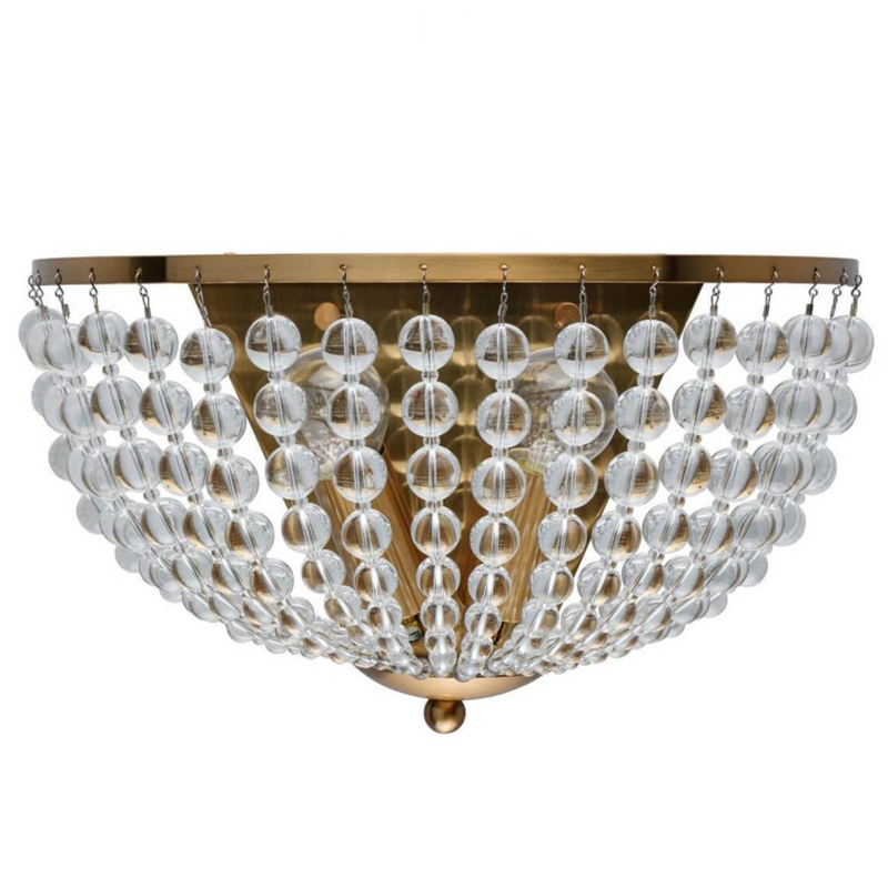 Бра Virginia Clear Beads Wall Lamp Gold Золотой Прозрачное Стекло в Костроме | Loft Concept 