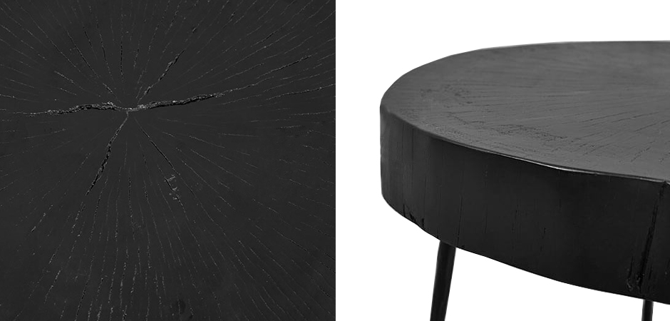 Приставной стол Saw Cut Black Wood Side Table Приставной стол Saw Cut Black Wood Side Table - Loft-Concept в Костроме