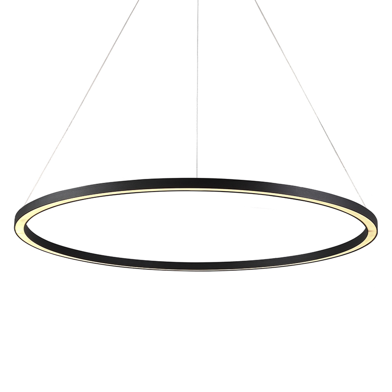 Люстра подвесная светодиодная кольцевая Ring Horizontal Черный Белый Золотой Люстра подвесная светодиодная кольцевая Ring Horizontal Черный Белый Золотой в Костроме | Loft Concept