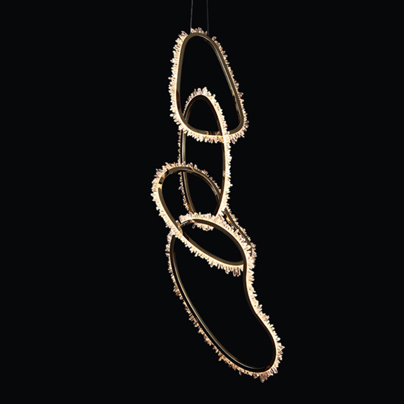 Люстра Four Vertical Chain Quartz Rings Crystal Chandelier Глянцевое золото Прозрачное Стекло Люстра Four Vertical Chain Quartz Rings Crystal Chandelier Глянцевое золото Прозрачное Стекло в Костроме | Loft Concept