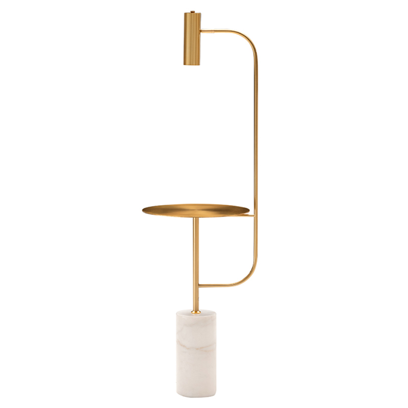 Торшер Marble Floor Lamp Латунь Белый Торшер Marble Floor Lamp Латунь Белый в Костроме | Loft Concept
