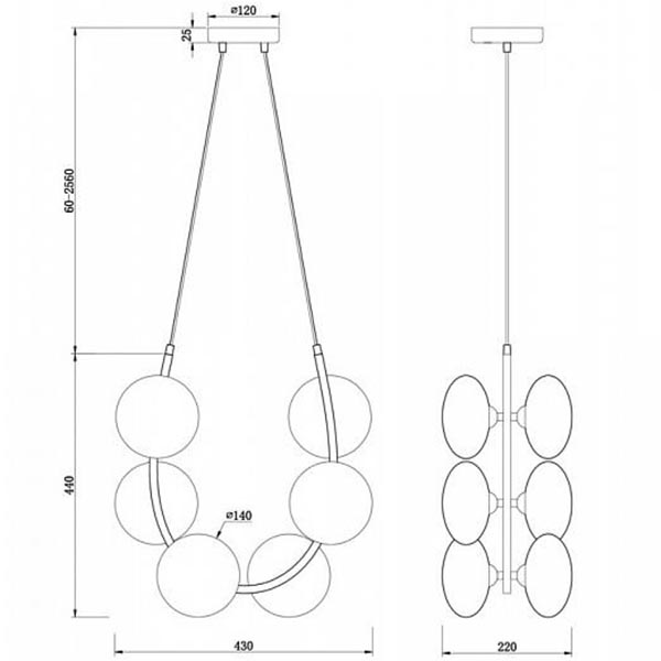 Люстра Marcan 6 Ball Chandelier Black Люстра Marcan 6 Ball Chandelier Black в Костроме