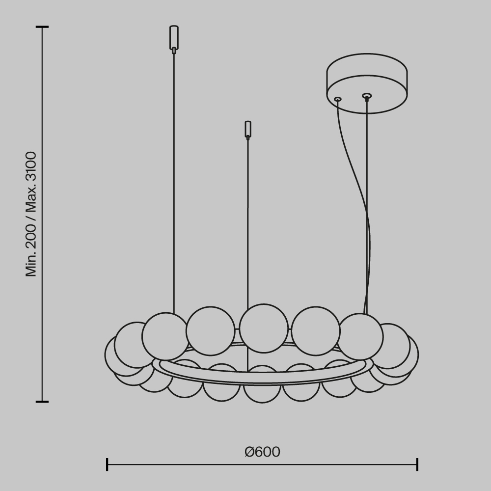Люстра подвесная Ambre 3000К в Костроме