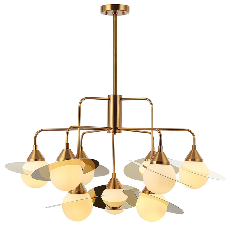 Люстра Phainon Gold Chandelier 9 Золотой Белый Люстра Phainon Gold Chandelier 9 Золотой Белый в Костроме | Loft Concept