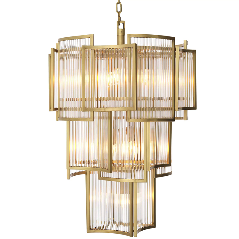 Люстра Eichholtz Chandelier Jet Set Brass Прозрачное Стекло Латунь Люстра Eichholtz Chandelier Jet Set Brass Прозрачное Стекло Латунь в Костроме | Loft Concept