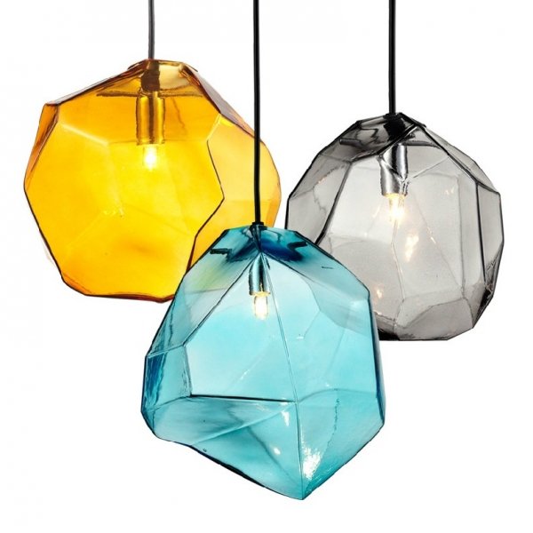 Подвесной светильник Color Ice Cube Pendant Янтарь (Amber) Светло-голубой Серый (Gray) Подвесной светильник Color Ice Cube Pendant Янтарь (Amber) Светло-голубой Серый (Gray) в Костроме | Loft Concept