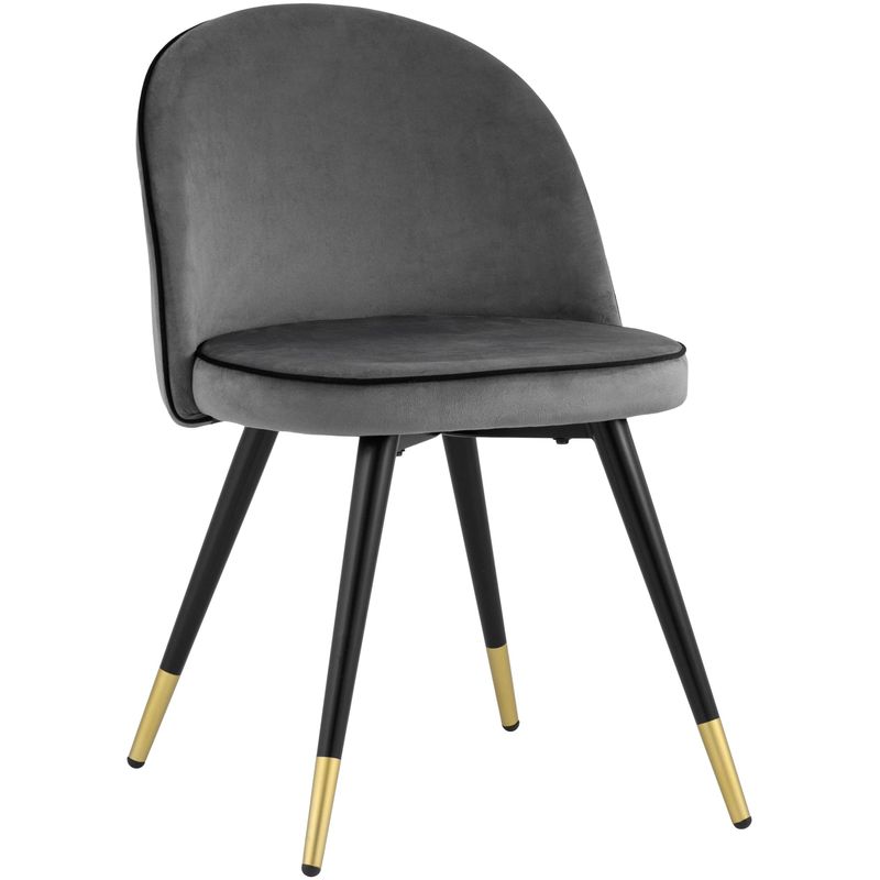 Стул Cooper Chair LUX Серый Велюр Серый Черный Стул Cooper Chair LUX Серый Велюр Серый Черный в Костроме | Loft Concept