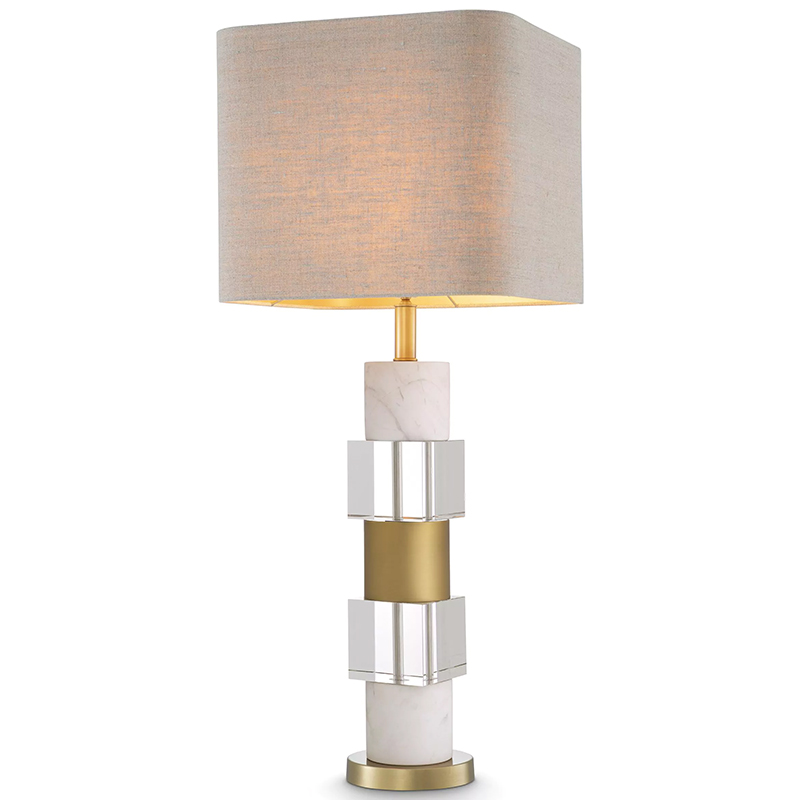 Настольная лампа Eichholtz Table Lamp Cullingham White Marble Прозрачное Стекло Белый Мрамор Bianco Бежево-серый Латунь Настольная лампа Eichholtz Table Lamp Cullingham White Marble Прозрачное Стекло Белый Мрамор Bianco Бежево-серый Латунь в Костроме | Loft Concept