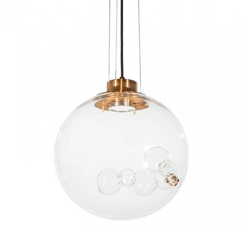 Подвесной светильник Lamps Inside Bubbles side round Золотой Прозрачный Подвесной светильник Lamps Inside Bubbles side round Золотой Прозрачный в Костроме | Loft Concept
