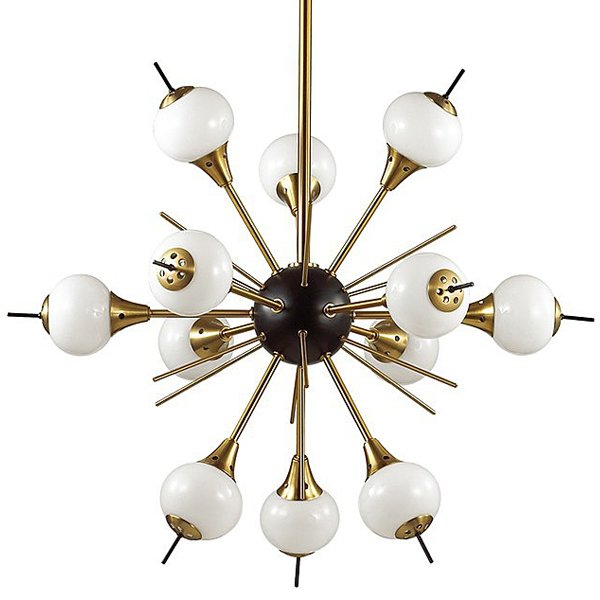 White Glass Globes Sputnik Chandelier Бронза Белый White Glass Globes Sputnik Chandelier Бронза Белый в Костроме | Loft Concept