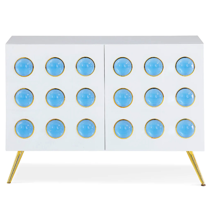 Буфет Jonathan Adler Globo Lucite Cabochon Cabinet Белый Золотой Голубой Буфет Jonathan Adler Globo Lucite Cabochon Cabinet Белый Золотой Голубой в Костроме | Loft Concept