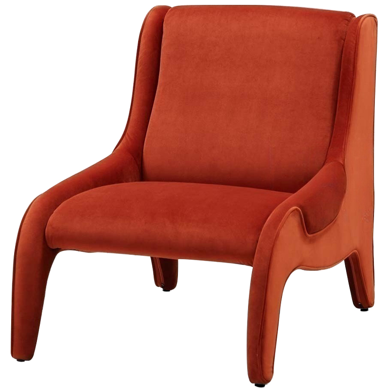 Дизайнерское кресло оранжевое в мягкой велюровой обивке Granger Armchair Orange Оранжевый Дизайнерское кресло оранжевое в мягкой велюровой обивке Granger Armchair Orange Оранжевый в Костроме | Loft Concept