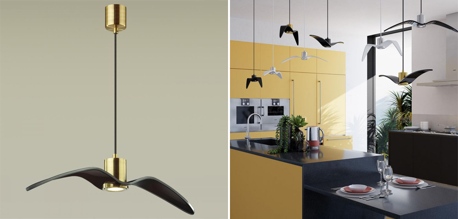 Подвесной светильник Seagull Average Gold черный Подвесной светильник Seagull Average Gold черный - Loft-Concept в Костроме