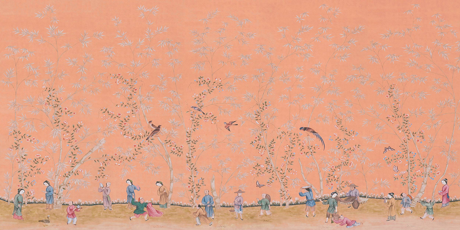 Обои ручная роспись Belton Carmine Pink - фото