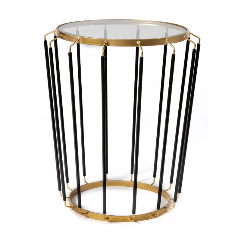 Приставной стол Glass-Top Table Черный матовое золото Приставной стол Glass-Top Table Черный матовое золото в Костроме | Loft Concept