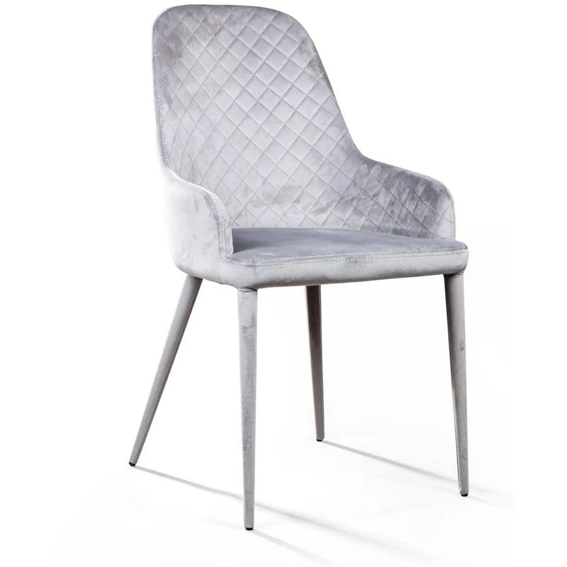 Стул Douglas Rhombus Chair Серый Велюр Светло-серый Стул Douglas Rhombus Chair Серый Велюр Светло-серый в Костроме | Loft Concept