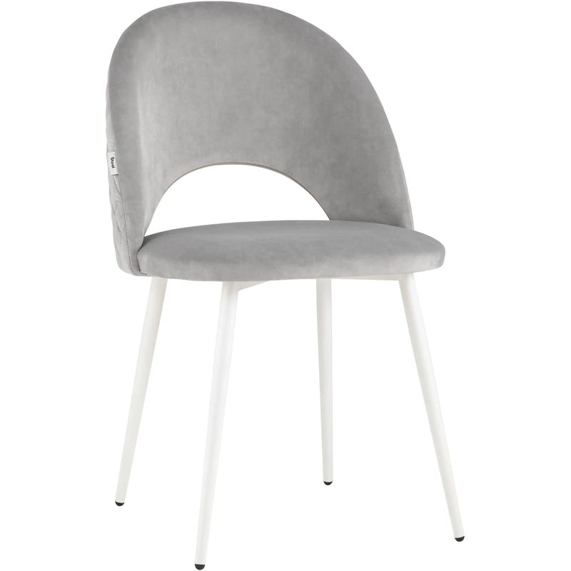 Стул CLIFF Chair Светло-Серый Велюр Светло-серый Белый Стул CLIFF Chair Светло-Серый Велюр Светло-серый Белый в Костроме | Loft Concept