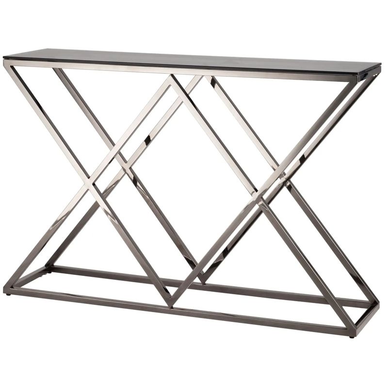 Консоль Geometry Rhombus Dark Chrome Темный хром Стекло Смок Консоль Geometry Rhombus Dark Chrome Темный хром Стекло Смок в Костроме | Loft Concept