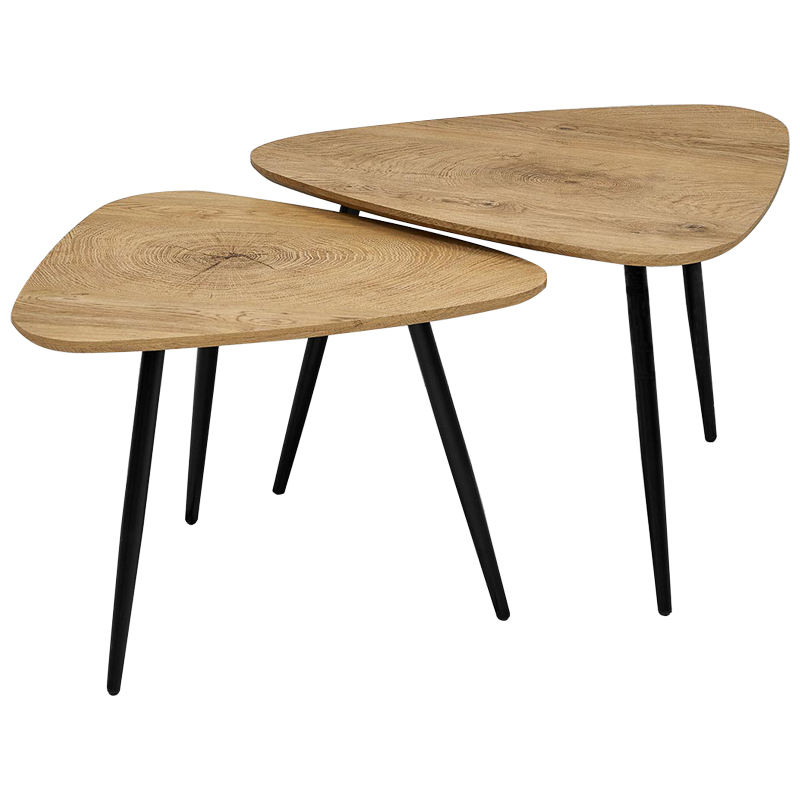Комплект кофейных столиков треугольной формы Axl Coffee Table Древесина Черный Комплект кофейных столиков треугольной формы Axl Coffee Table Древесина Черный в Костроме | Loft Concept