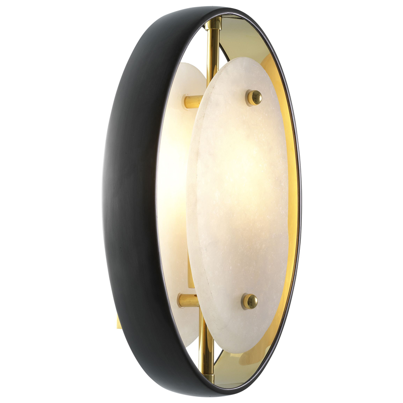 Бра Eichholtz Wall Lamp Trissoni Глянцевое золото Прозрачный Белый Бра Eichholtz Wall Lamp Trissoni Глянцевое золото Прозрачный Белый в Костроме | Loft Concept