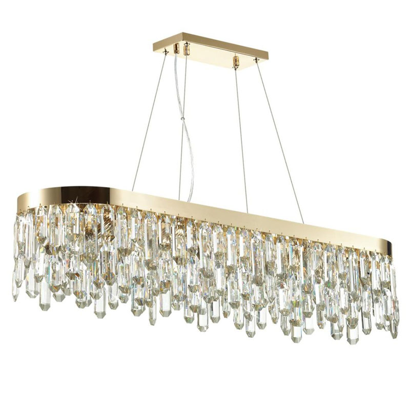 Люстра Crystal Polyhedrons Linear Gold Глянцевое золото Прозрачное Стекло Люстра Crystal Polyhedrons Linear Gold Глянцевое золото Прозрачное Стекло в Костроме | Loft Concept