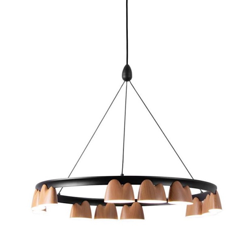 Люстра Collection Wooden Eco Light  Черный матовый Прозрачный в Костроме | Loft Concept 