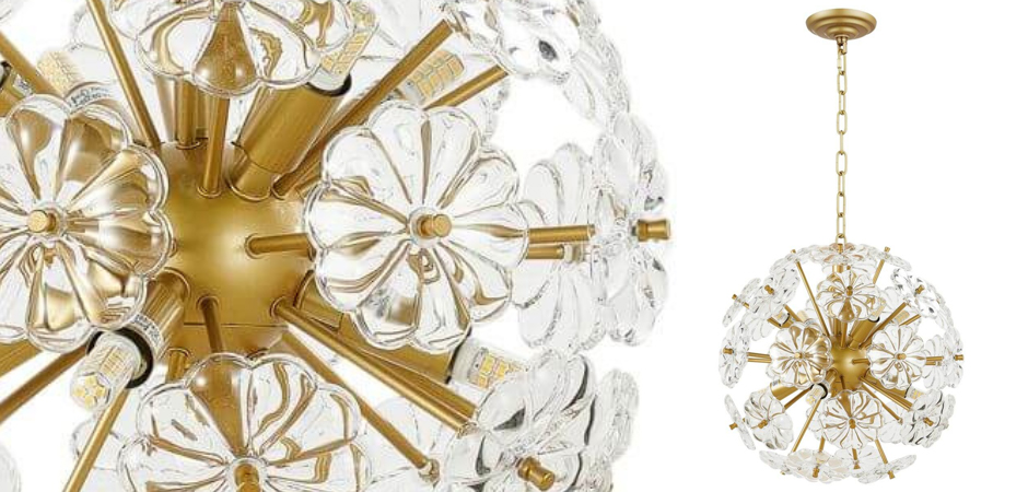 Люстра Glass Flowers Sputnik Chandelier D 32 Люстра Glass Flowers Sputnik Chandelier D 32 - Loft-Concept в Костроме