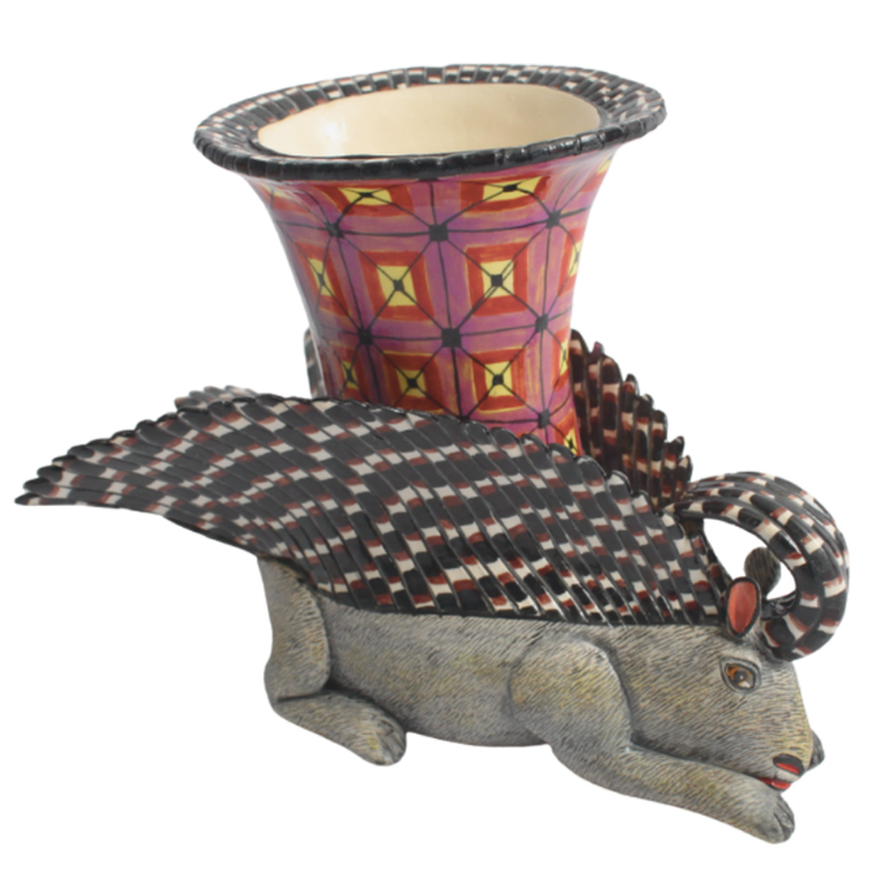 Ваза Дикобраз Porcupine Vase Серый Красный Ваза Дикобраз Porcupine Vase Серый Красный в Костроме | Loft Concept