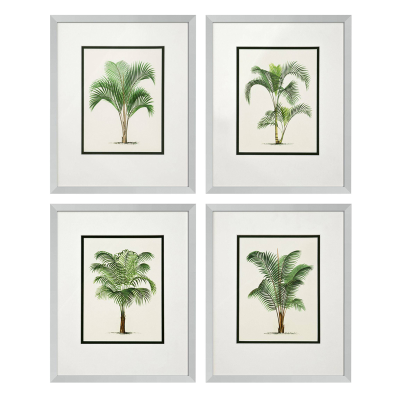 Комплект постеров Eichholtz Prints Palms set of 4 Белый Зеленый Серебряный Комплект постеров Eichholtz Prints Palms set of 4 Белый Зеленый Серебряный в Костроме | Loft Concept