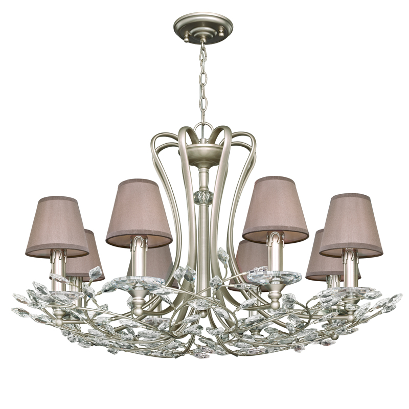 Люстра Loretta Chandelier grey Белое золото винтаж Прозрачный Серый Люстра Loretta Chandelier grey Белое золото винтаж Прозрачный Серый в Костроме | Loft Concept