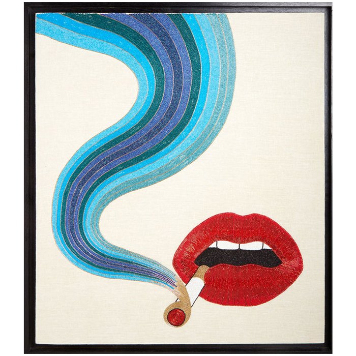 Smolder Beaded Wall Art панно из бисера Морская синь Красный Smolder Beaded Wall Art панно из бисера Морская синь Красный в Костроме | Loft Concept