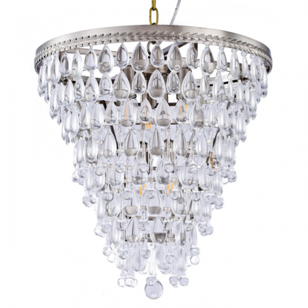 Люстра Clarissa Glass Drop Pendant 46 Nickel Хром Люстра Clarissa Glass Drop Pendant 46 Nickel Хром в Костроме | Loft Concept