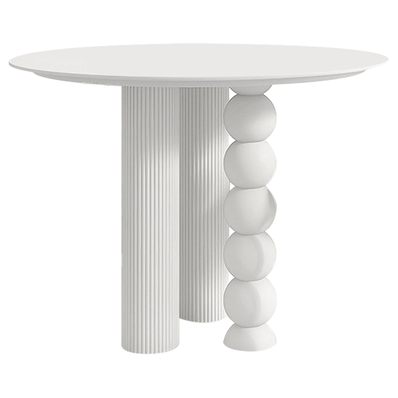 Обеденный стол круглый Gabriel Round Unique Shape Dining Table Белый Обеденный стол круглый Gabriel Round Unique Shape Dining Table Белый в Костроме | Loft Concept