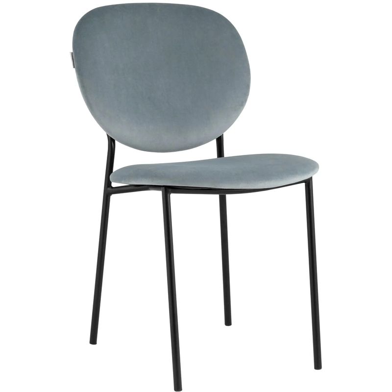 Стул Stanley Chair Пыльно-Голубой Велюр Голубой пастельный Черный Стул Stanley Chair Пыльно-Голубой Велюр Голубой пастельный Черный в Костроме | Loft Concept